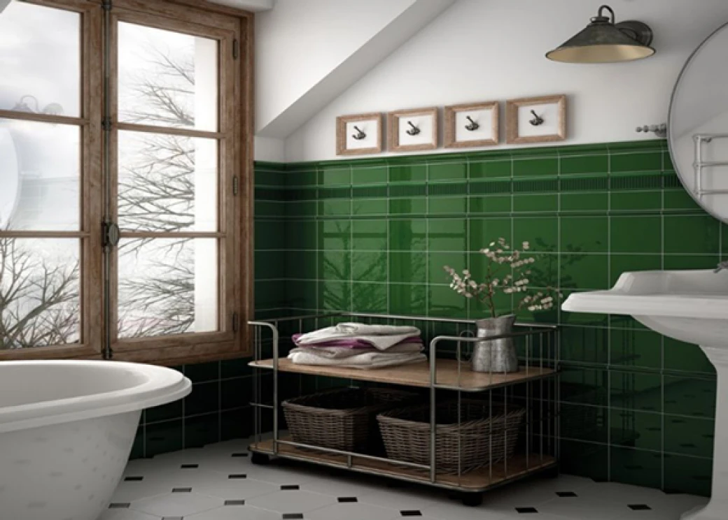 mau gach the op tuong mau xanh cho nguoi menh hoa