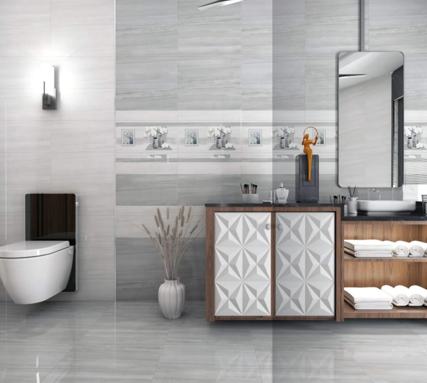 ung dung gach op tuong viglacera 40x80 cho phòng vệ sinh