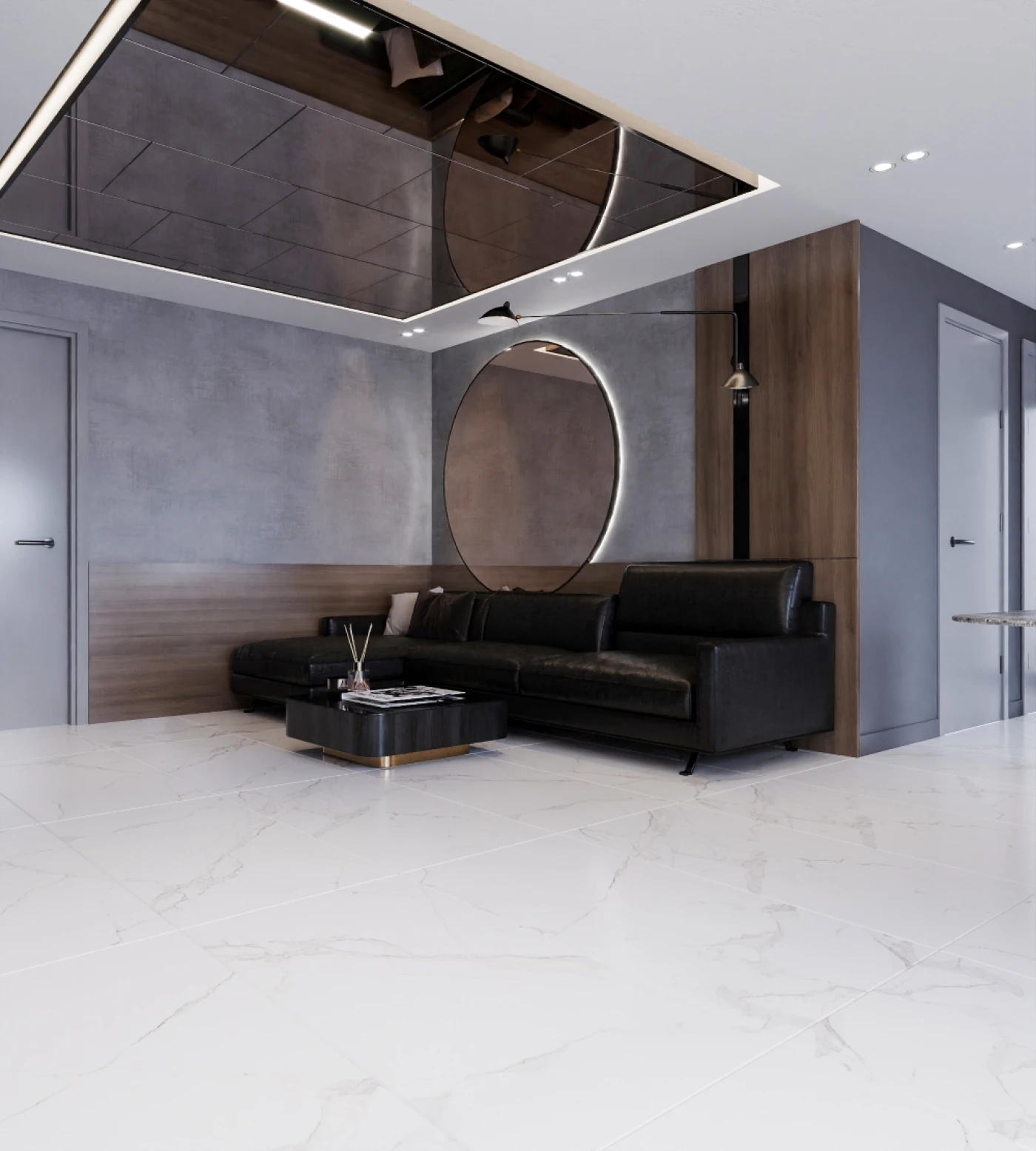 xu huong gach men matt lat nen phong khach