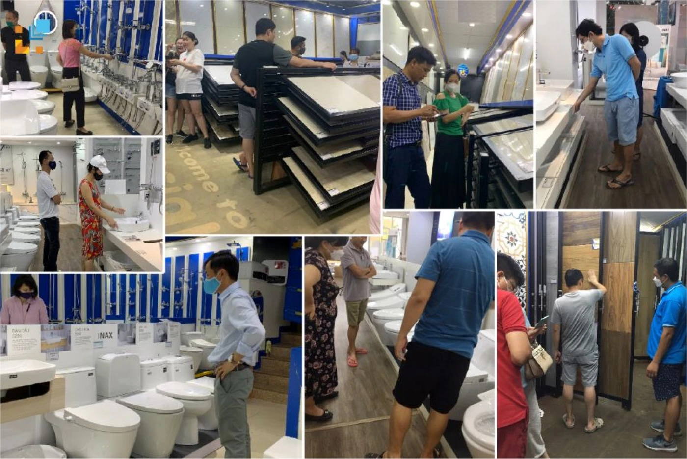 khach hang tham quan mua sam tai showroom hai linh dong da