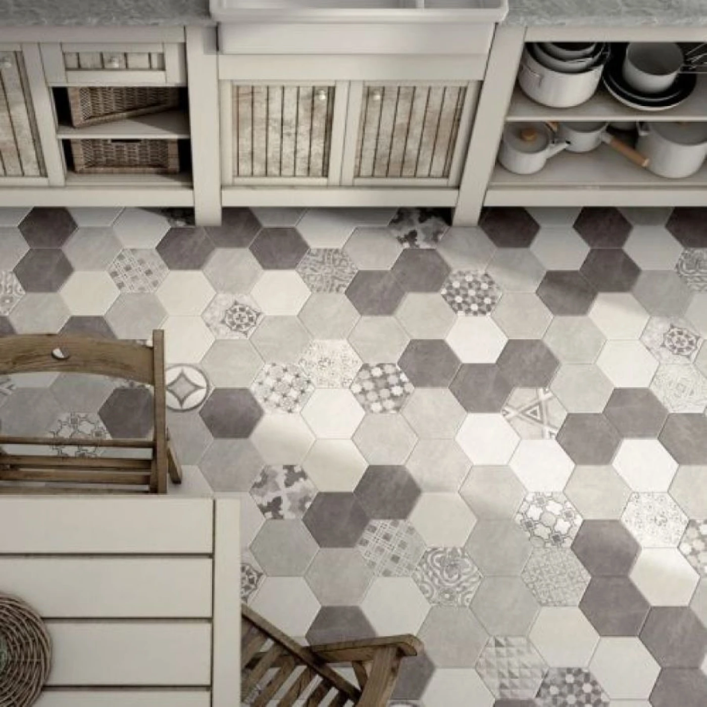 gach mosaic luc giac lat san nen dep