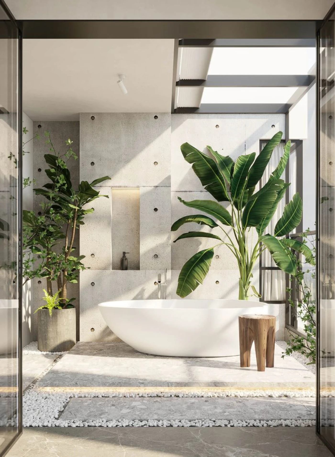 phong tam master luxury cay xanh voi anh sang tu nhien