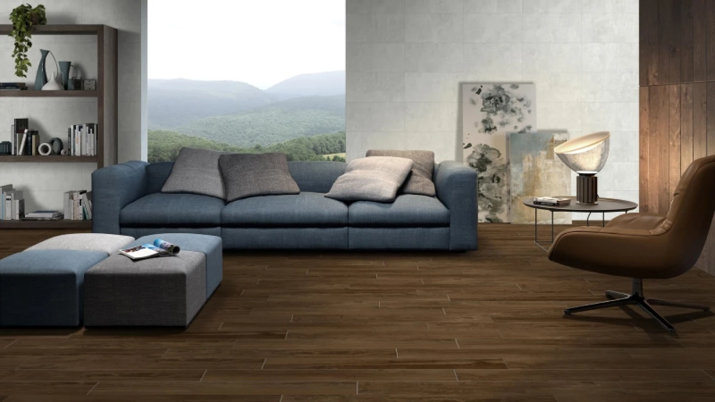 gach gia go eurotile mol m04 lat nen phong khach hien dai