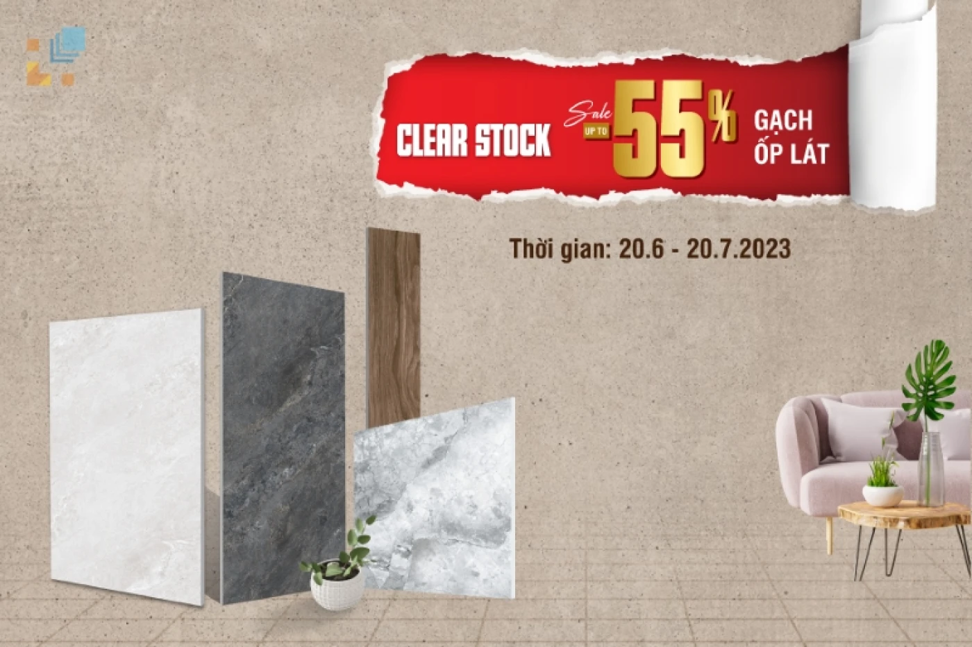 clear stock gach op lat giam 55 phan tram