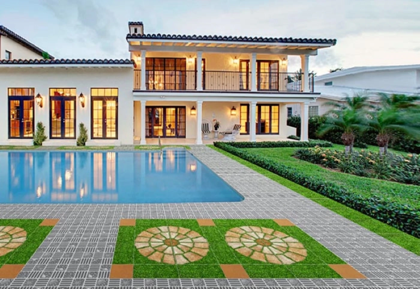 phoi canh gach terrazzo lat loi di be boi