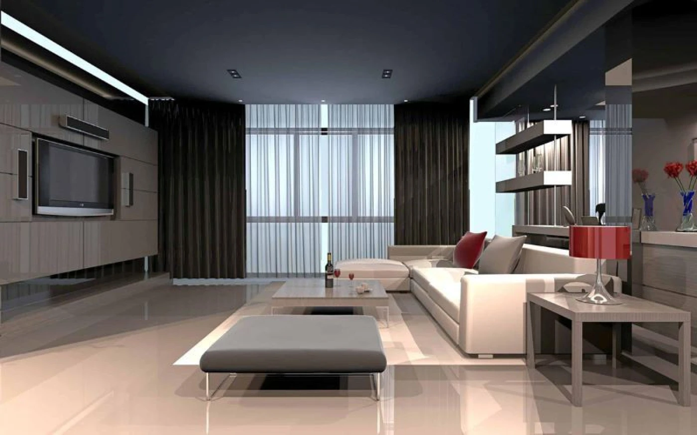Phong cach Hitech noi that don gian tien nghi