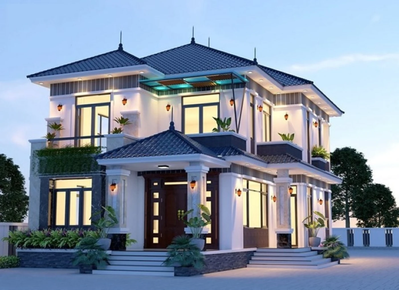 mau nha 2 tang mai nhat