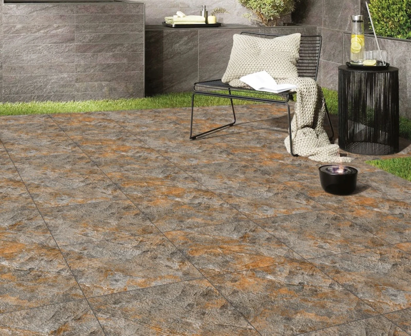 gach lat nen san vuon