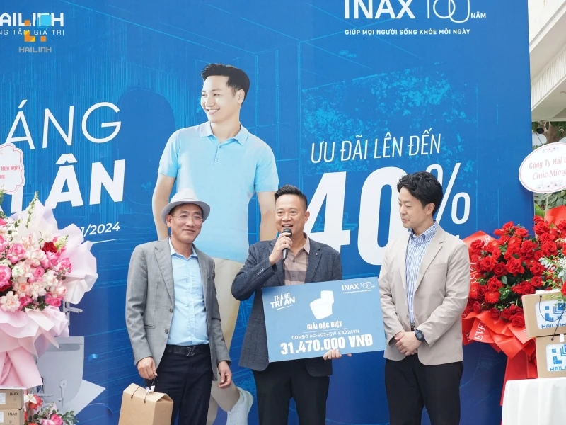 Tổng kết lễ trao thưởng chương trình khuyến mại “Tháng tri ân Inax” tại hệ thống Showroom Hải Linh