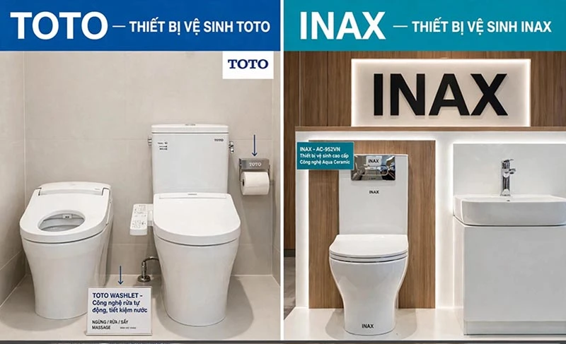 công nghệ thiết bị vệ sinh INAX và TOTO