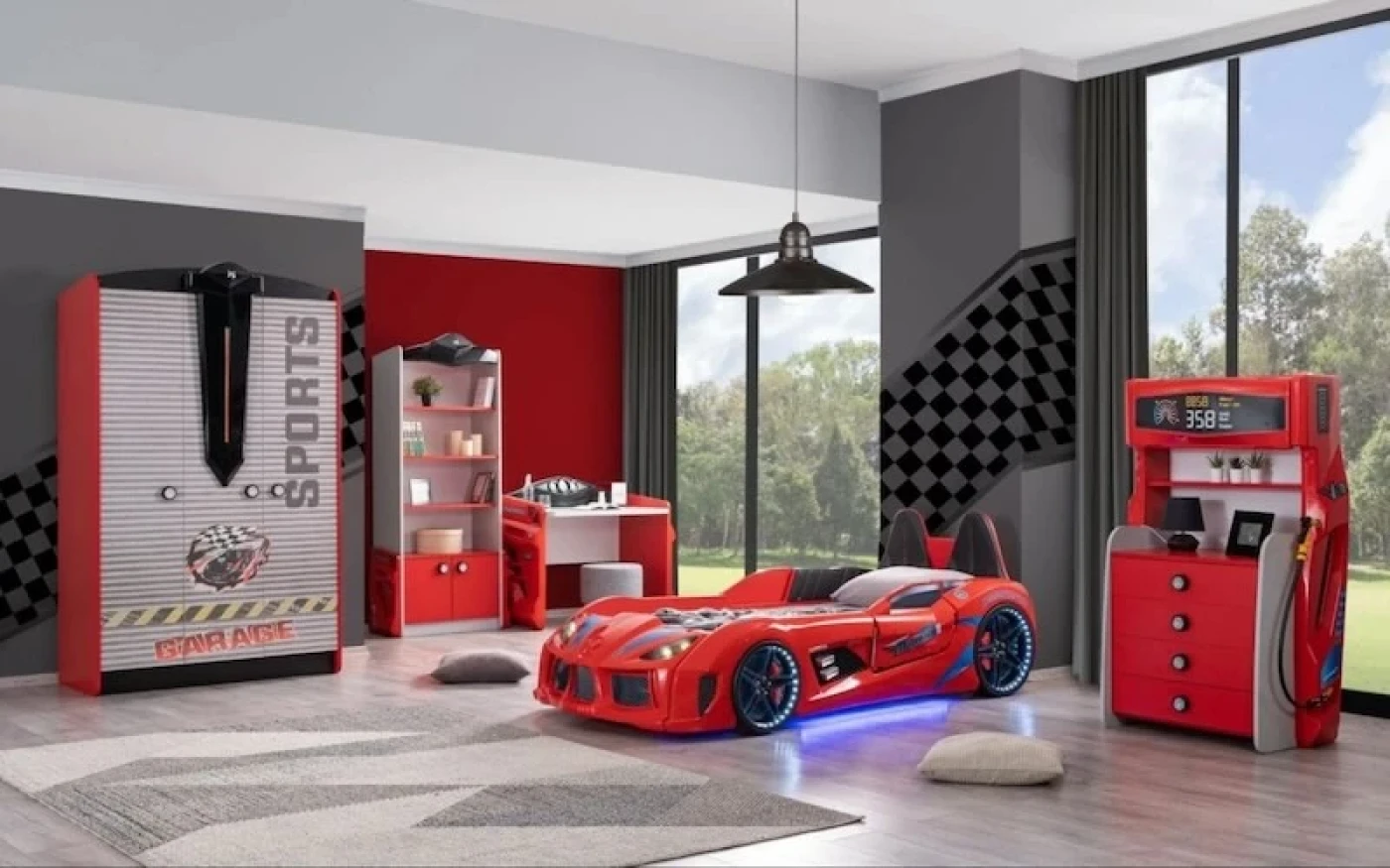 gach van go cho phong be trai