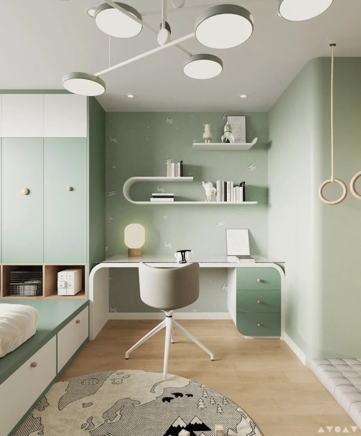 mau son tuong mau xanh la cay nhat dep