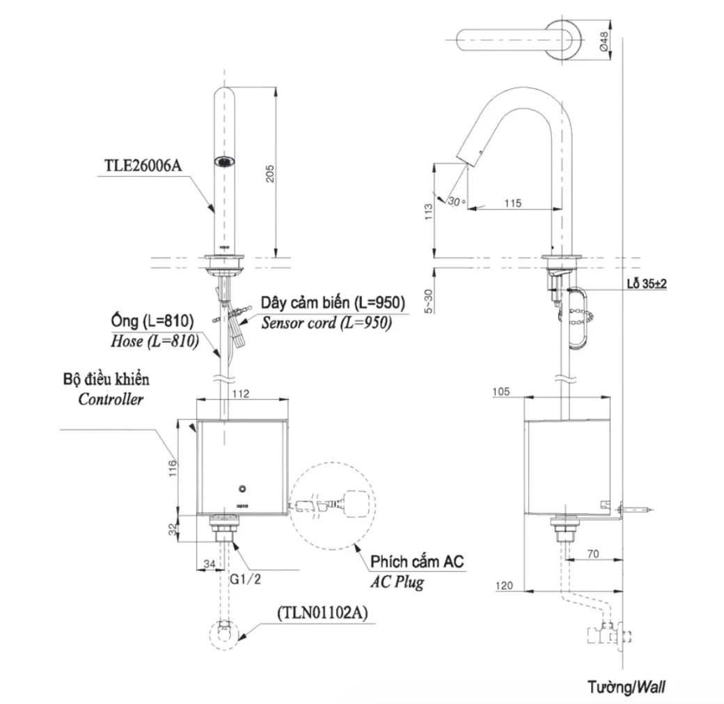 voi-chau-cam-ung-toto-tle26006a