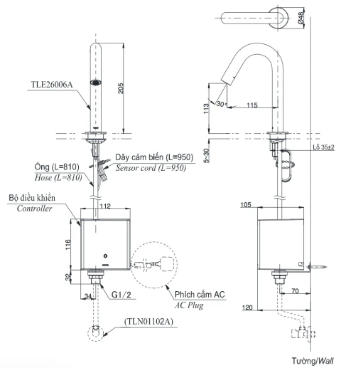 Ảnh Vòi cảm ứng tự động TOTO TLE26007V 2