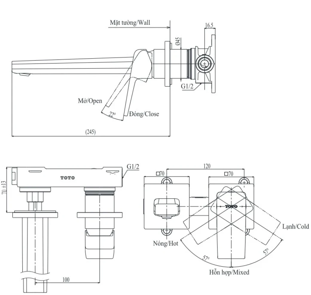 voi-chau-gan-tuong-toto-tlg10308bb