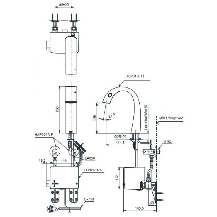Ảnh Vòi cảm ứng nhiệt độ TOTO TLP01701J/TLP01702S 2