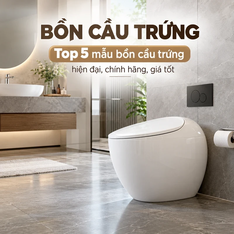 Top 5 mẫu bồn cầu trứng hiện đại, chính hãng, giá tốt
