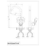 Vòi rửa bát nóng lạnh D&K DK15324A73-W 2