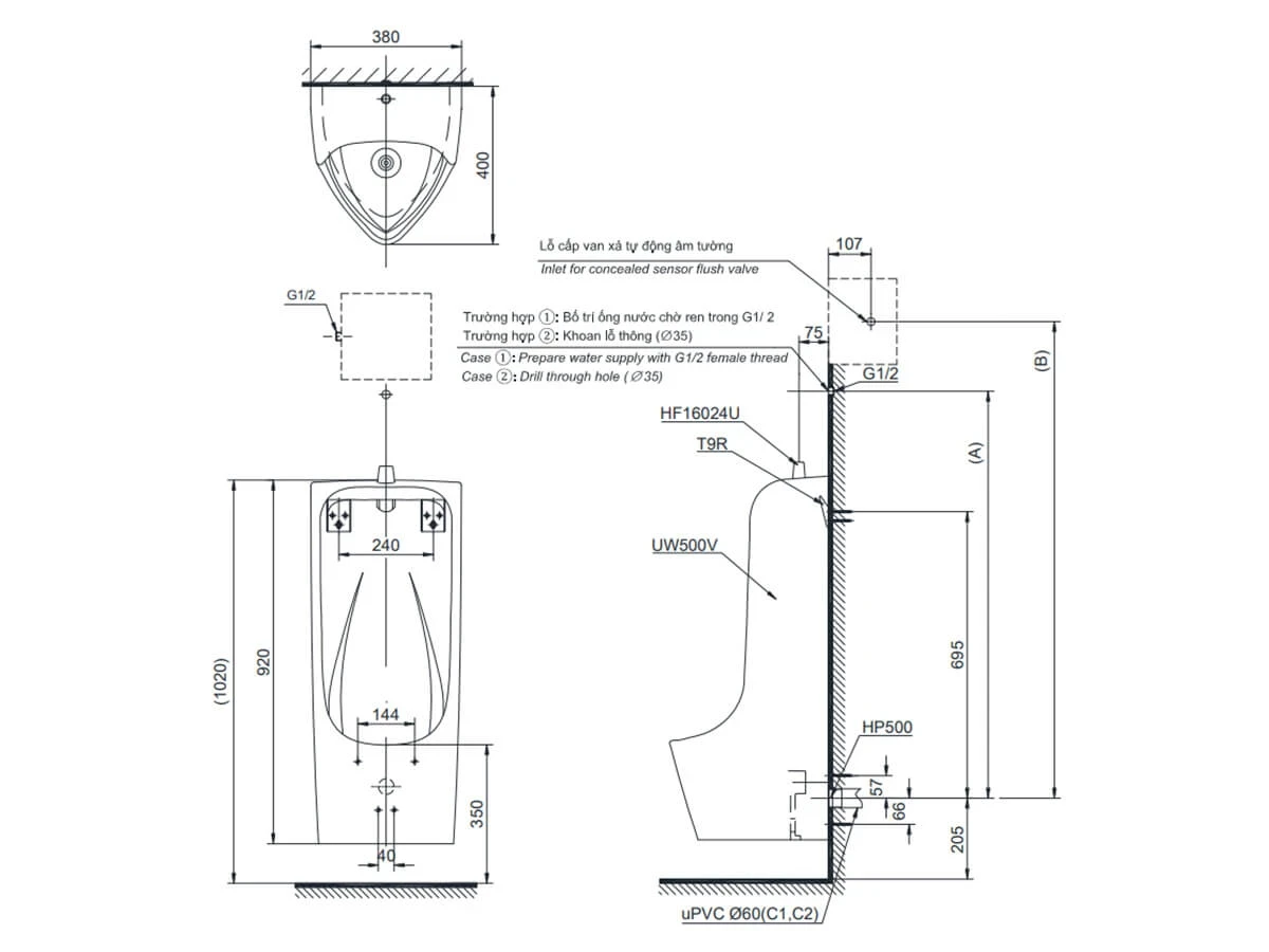 Ảnh Tiểu nam treo tường TOTO UT500T 2