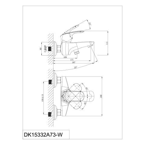 Ảnh Sen tắm nóng lạnh D&K DK15332A73-W 2