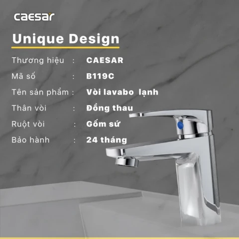 Ảnh Vòi chậu 1 đường lạnh Caesar B119C 2