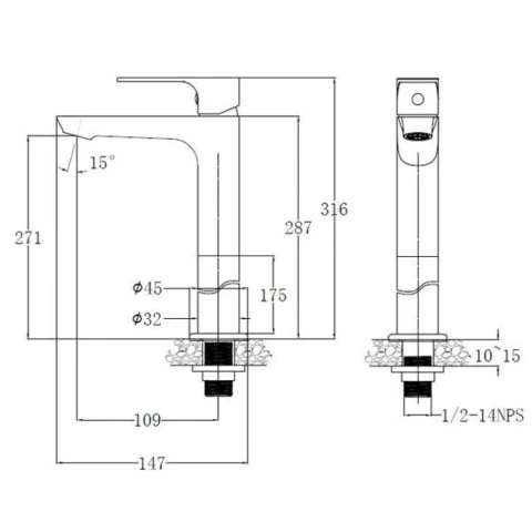 Ảnh Vòi chậu 1 đường lạnh CaesarB061CBU 2