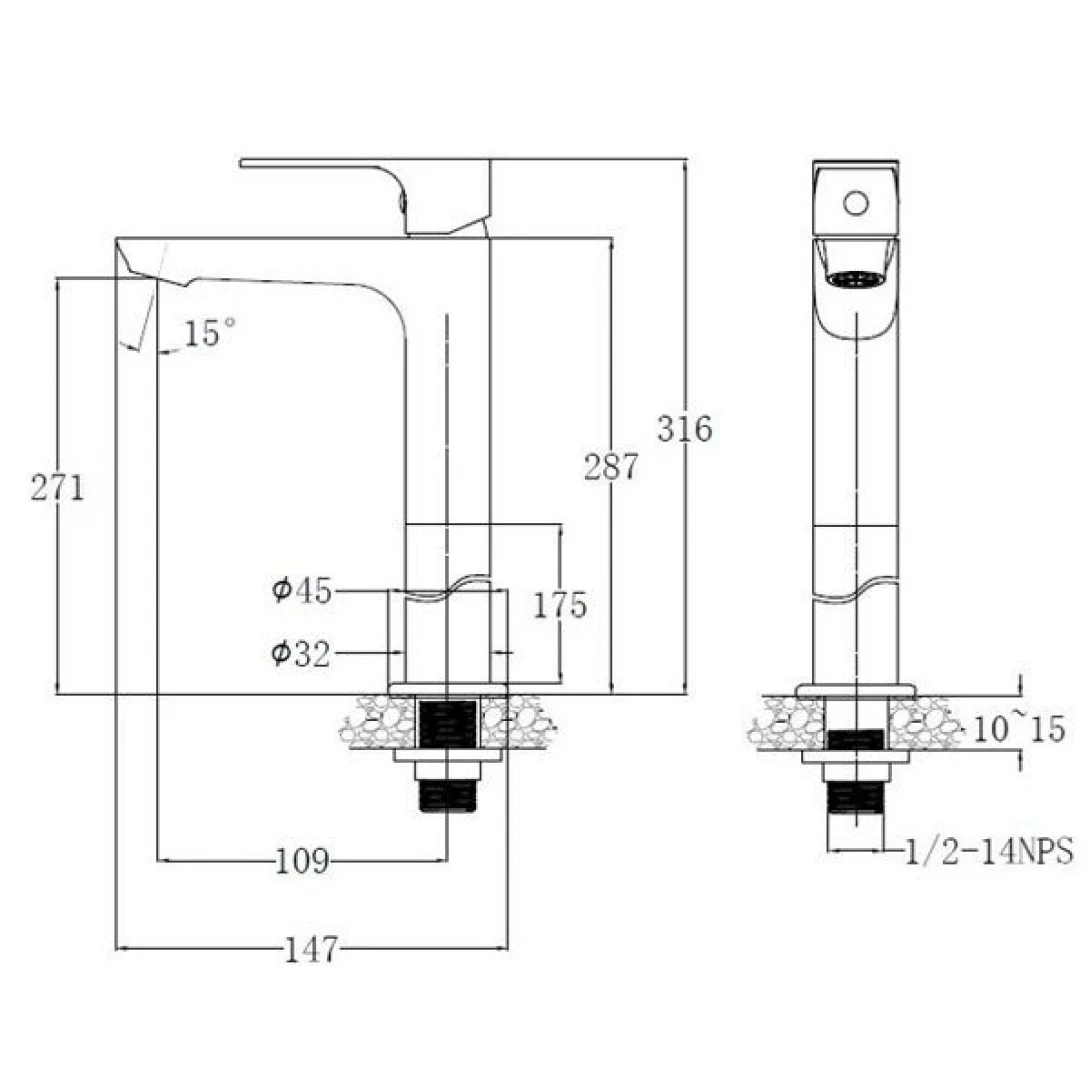 Ảnh Vòi chậu 1 đường lạnh CaesarB061CBU 2