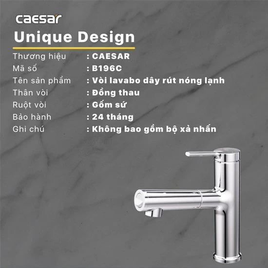 Ảnh Vòi chậu nóng lạnh Caesar B196C 2