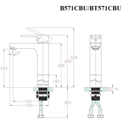 Ảnh Vòi chậu nóng lạnh Caesar B571CBU 2
