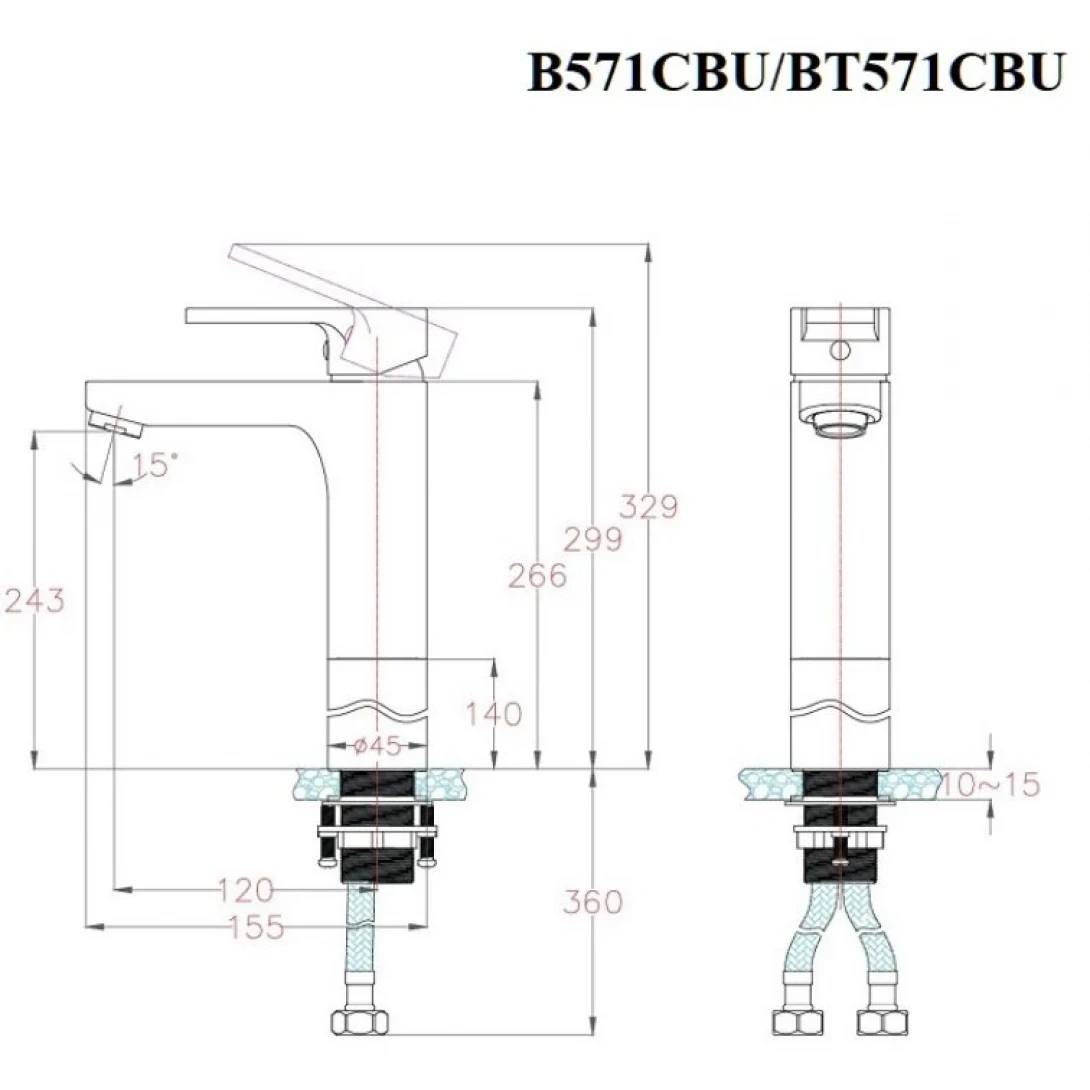 Ảnh Vòi chậu nóng lạnh Caesar B571CBU 2