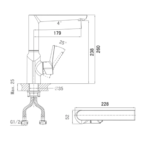 Ảnh Vòi rửa bát nóng lạnh D&K DK1262401 2