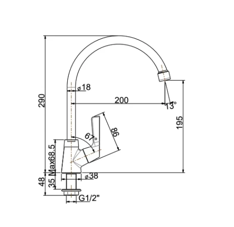 Ảnh Vòi rửa bát American Standard WF-T606 2