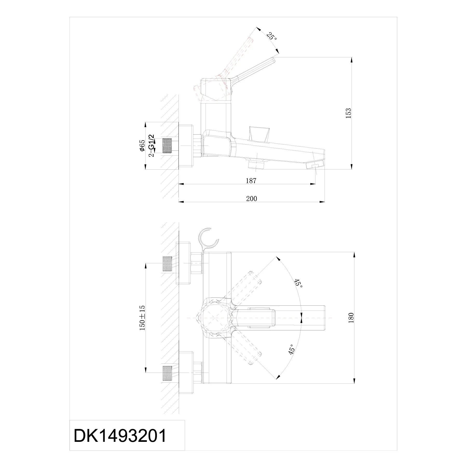 Ảnh Sen tắm nóng lạnh D&K DK1493201 2