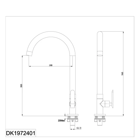 Ảnh Vòi rửa bát nóng lạnh D&K DK1972401 2