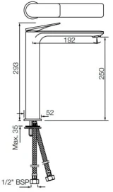Vòi chậu nóng lạnh Jaquar LAG-GBP-91005BWFV 2