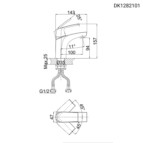 Ảnh Vòi chậu nóng lạnh D&K DK1282101 2